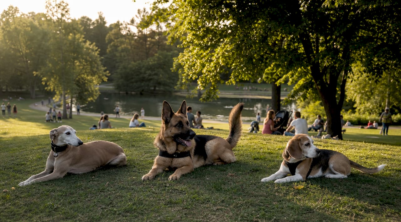 Breed variations in dog tail positions