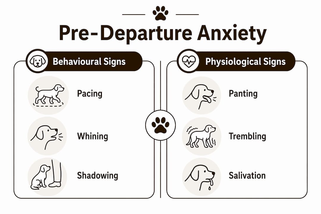 Infographic comparing behavioural and physiological anxiety signs