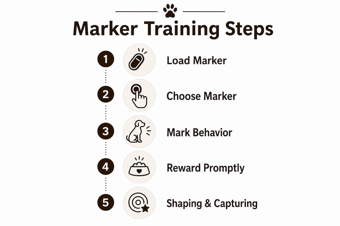 Infographic illustrating steps of marker training