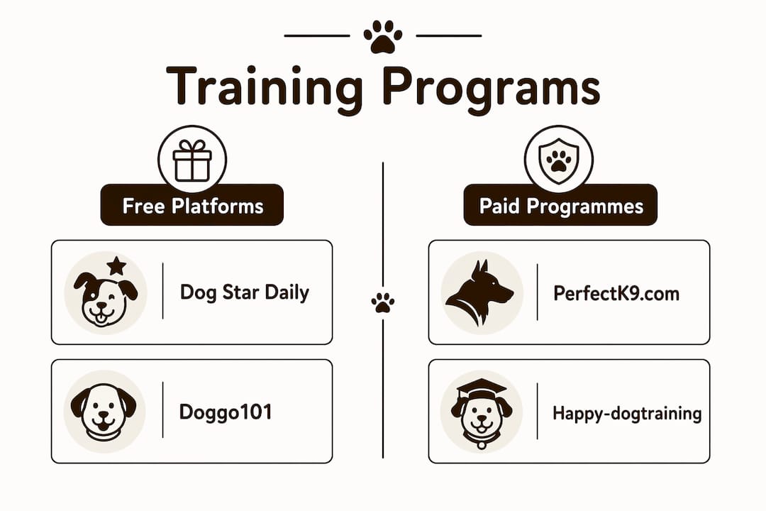 Infographic comparing dog training programme options