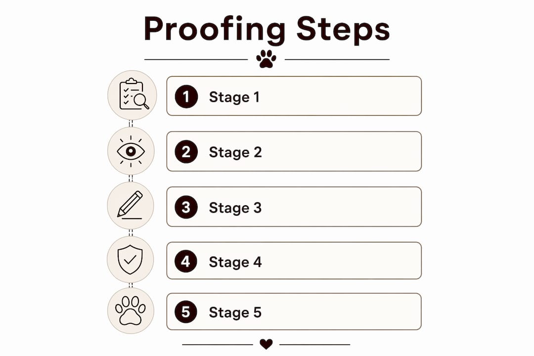 Infographic showing step-by-step dog training proofing plan