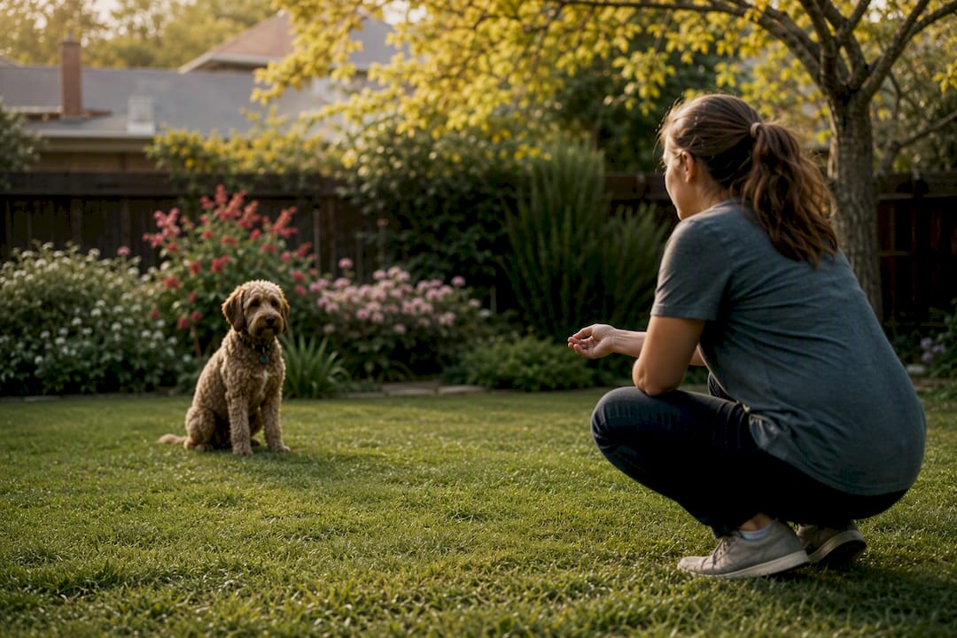 Trainer increasing dog recall distance carefully