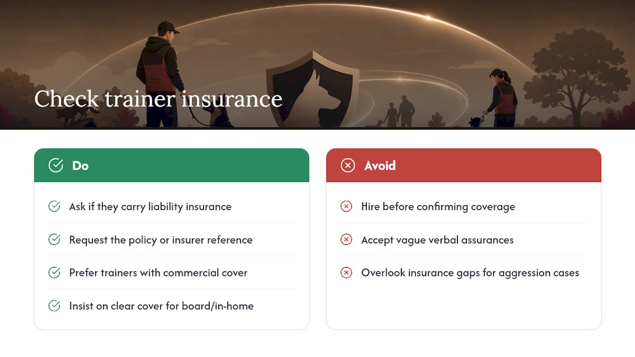 Do trainers need insurance, and why does it matter to you? — overview diagram