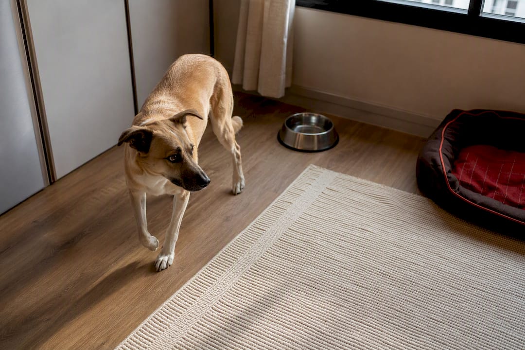 Rescue dog showing possible stress signals