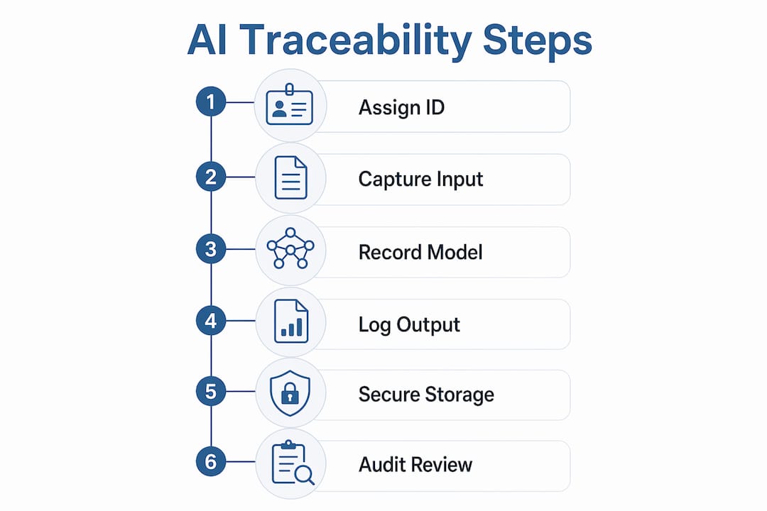 Infographic showing AI traceability process steps