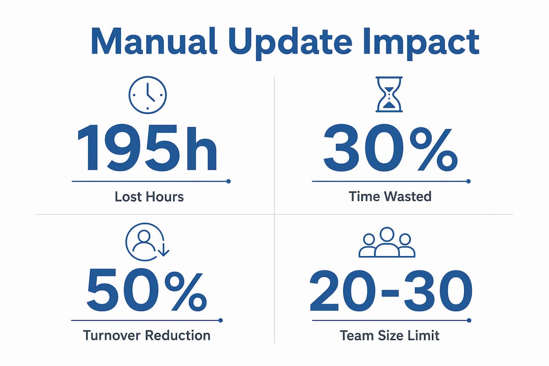 Infographic showing manual update statistics