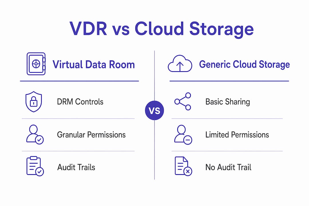 Infographic contrasting VDR features with cloud storage