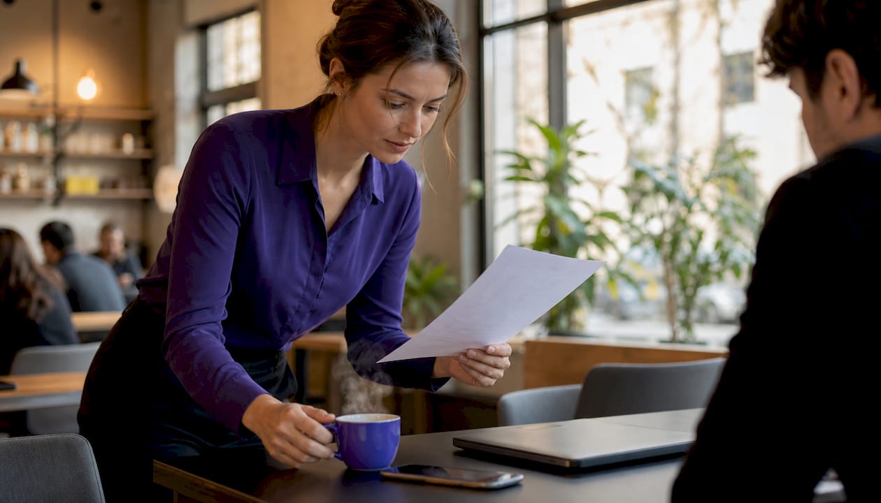 Woman preparing to securely send PDF