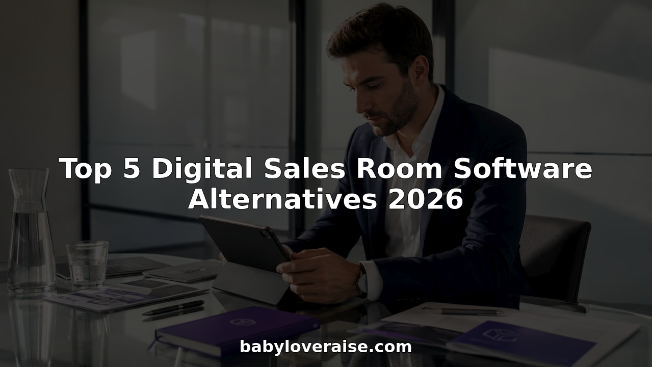 Man using digital sales room software at meeting table