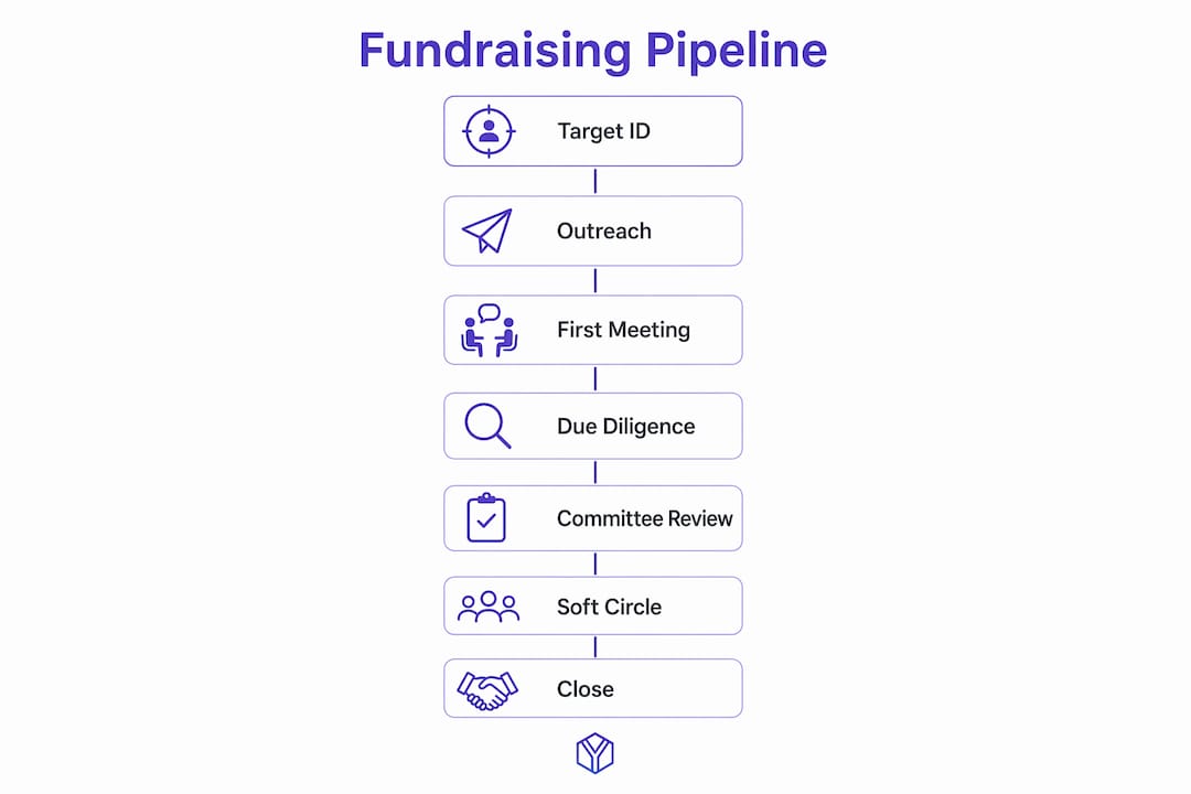 Infographic showing fundraising pipeline stages