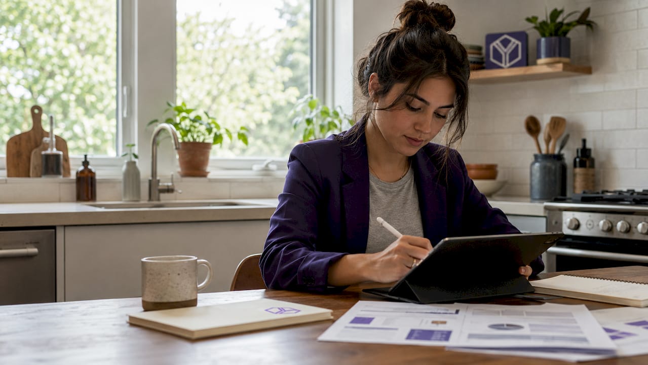Startup founder preparing investor communications