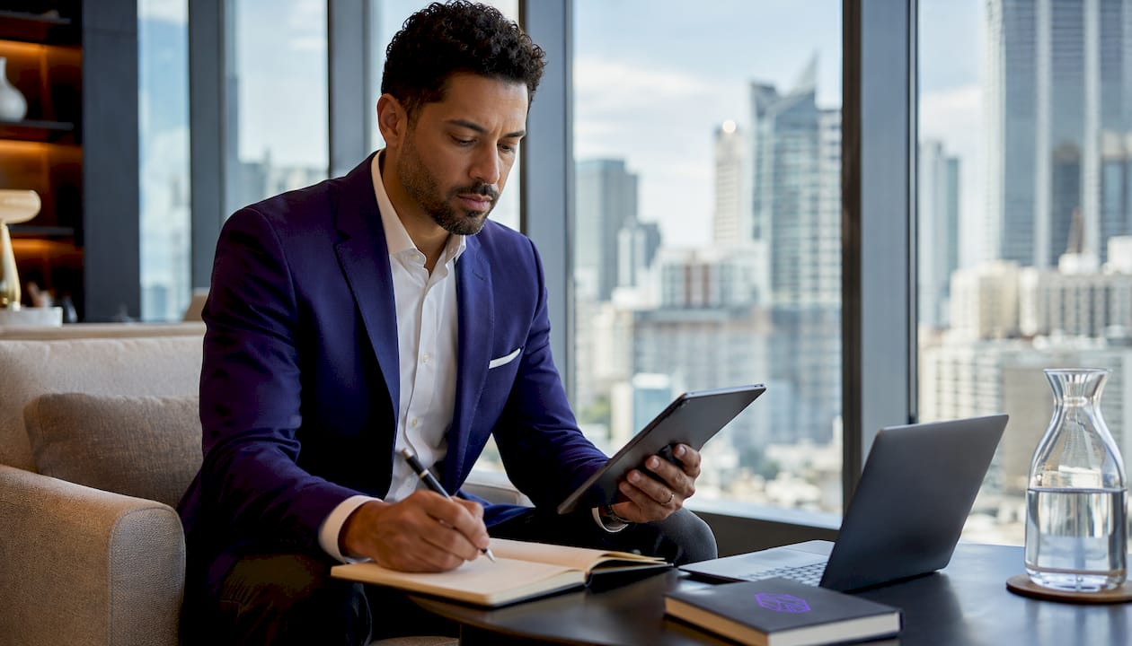 Professional using digital sales collaboration tool