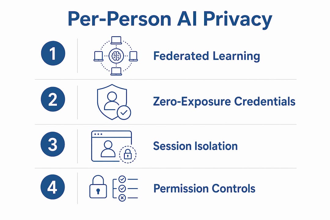 Infographic displaying AI privacy enforcement methods