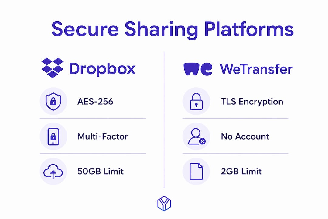 Infographic comparing secure document sharing platforms