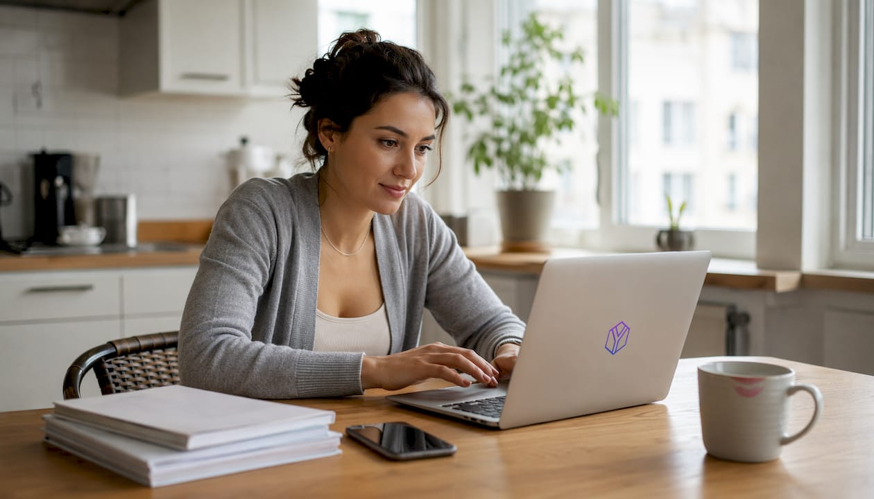 Entrepreneur typing investor follow-up email