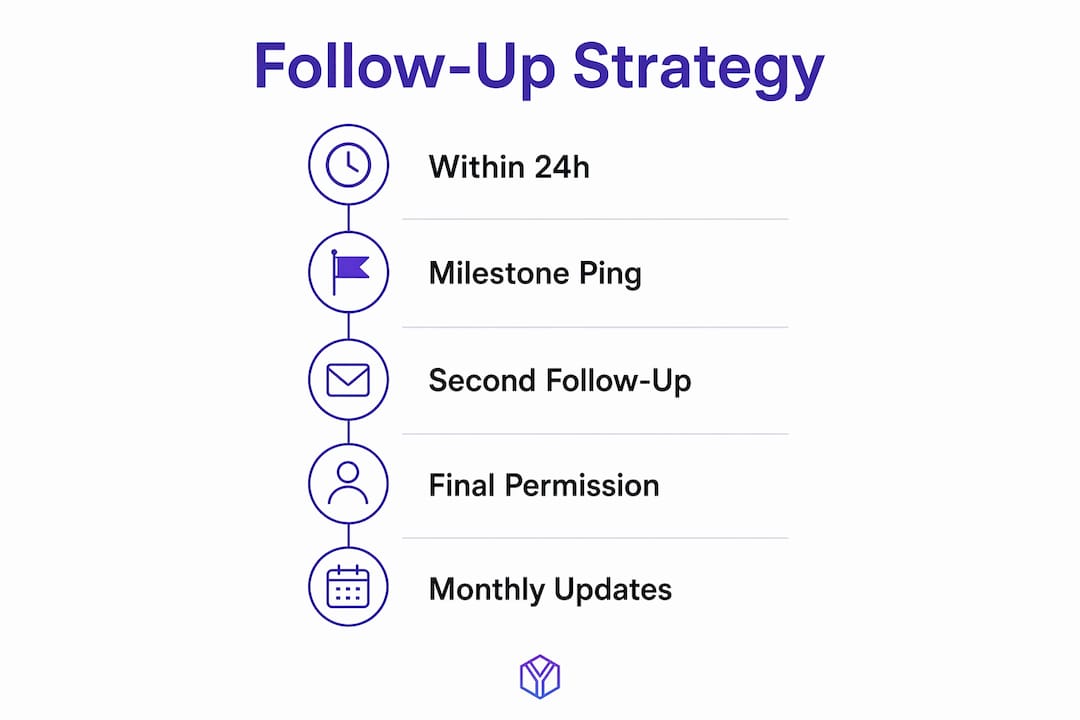 Infographic illustrating follow-up steps