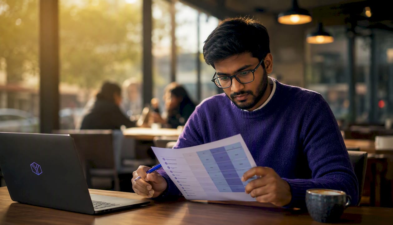 Investor reviewing fundraising platform details