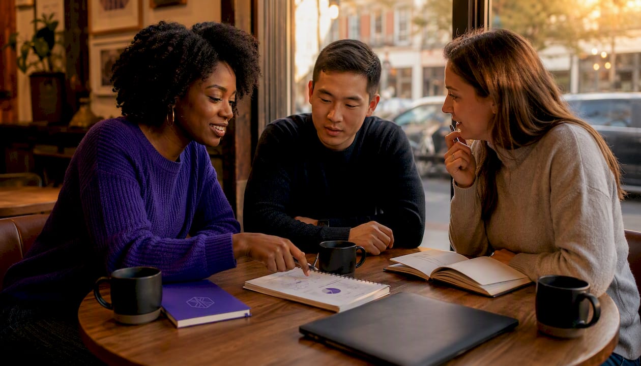 Fundraising team discussing data room alternatives