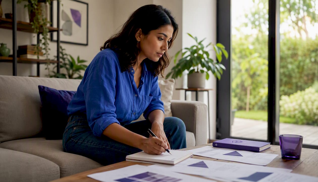 Founder preparing fundraising documents at desk