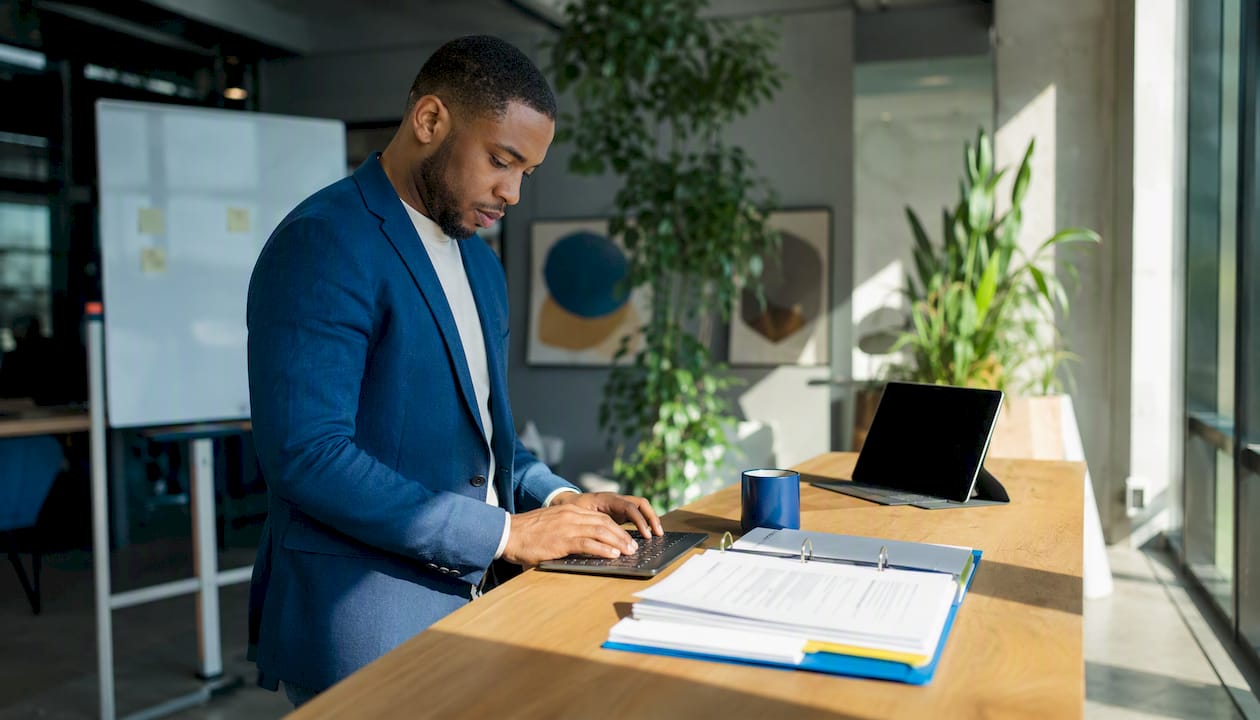 Executive assistant managing AI outputs