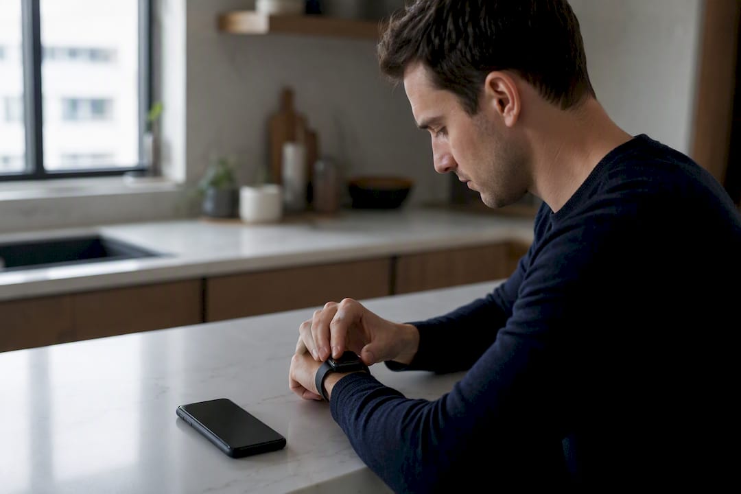 Founder hands setting pitch deck alerts on devices