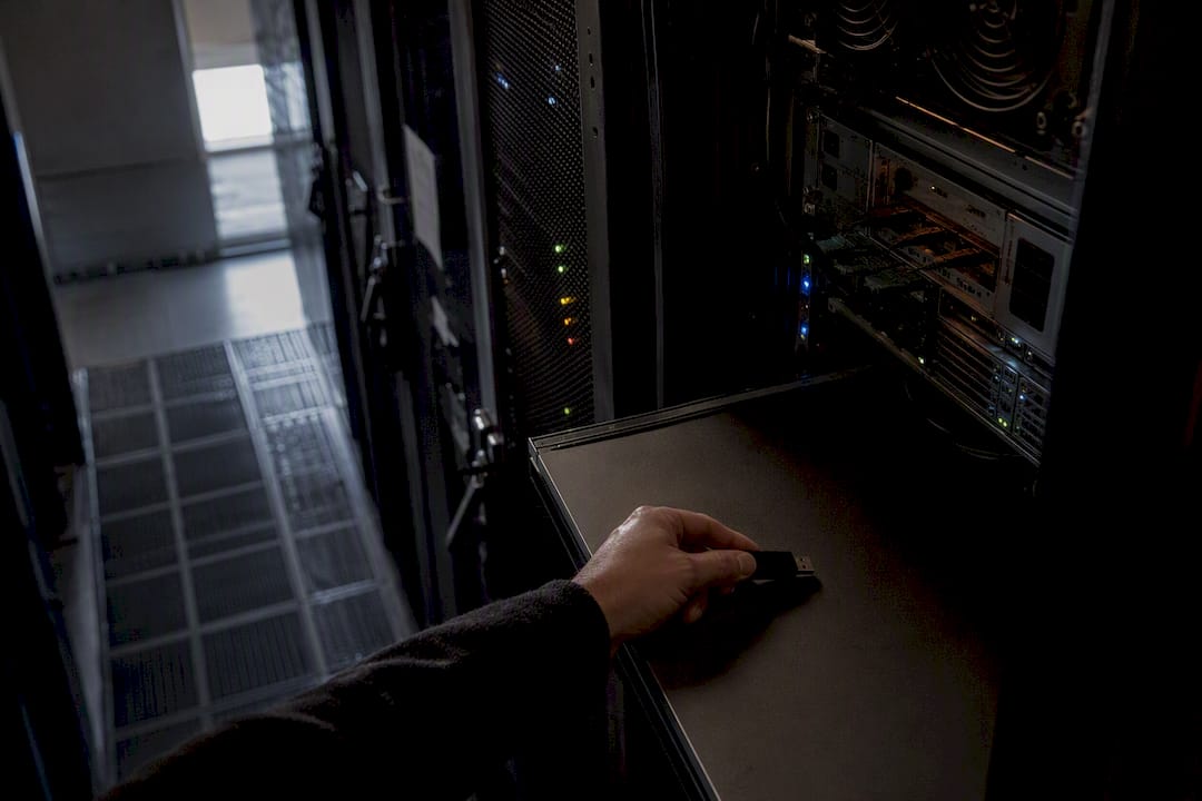 Server room with audit logging equipment