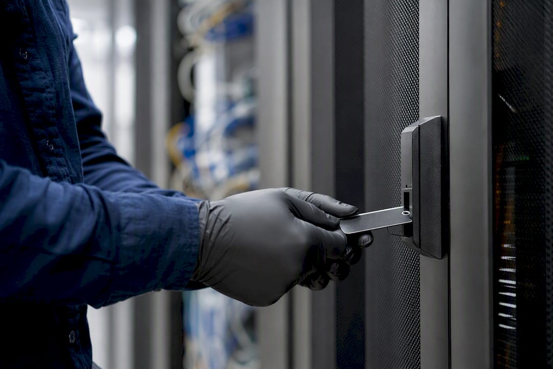 Hands securing access to vector database server