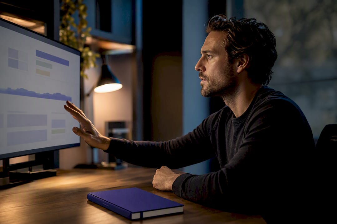 Founder reviewing fundraising deck engagement analytics