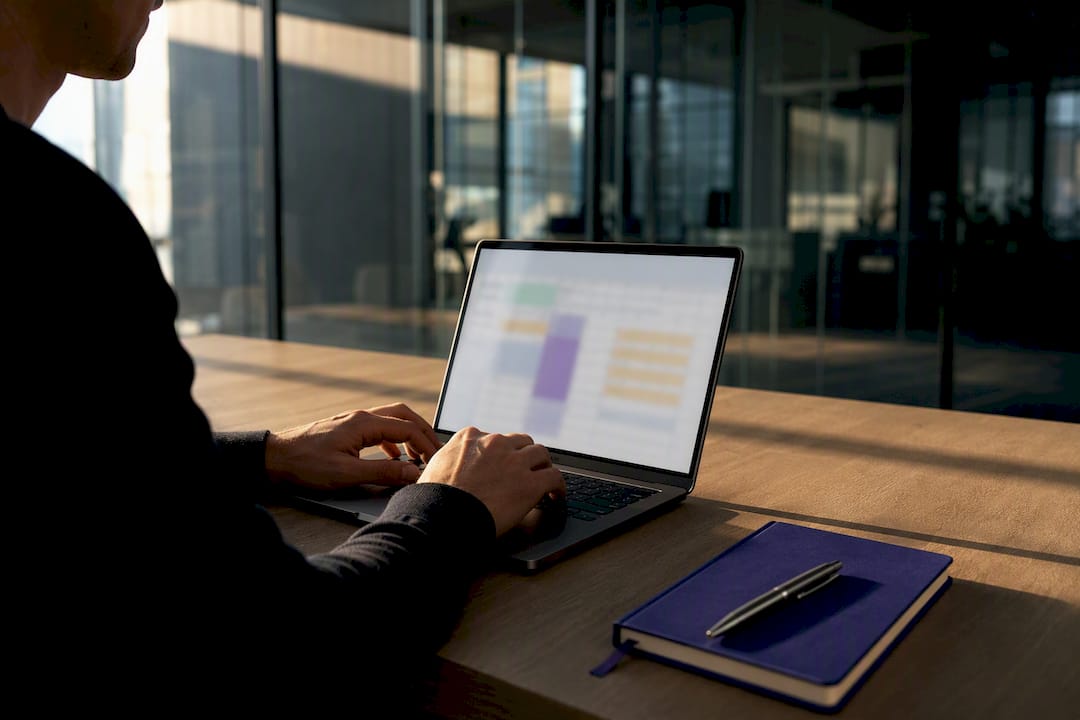 Founder reviewing investor CRM spreadsheet