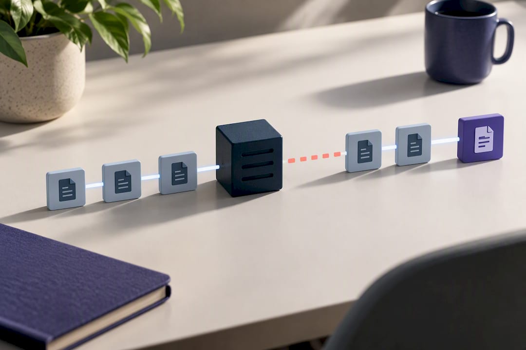Illustration of stitched document reading sessions