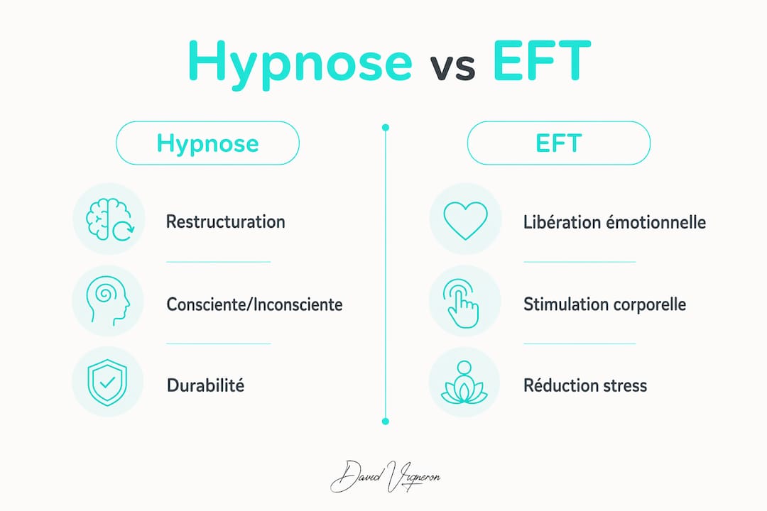 Infographie : l’hypnose et l’EFT face à face
