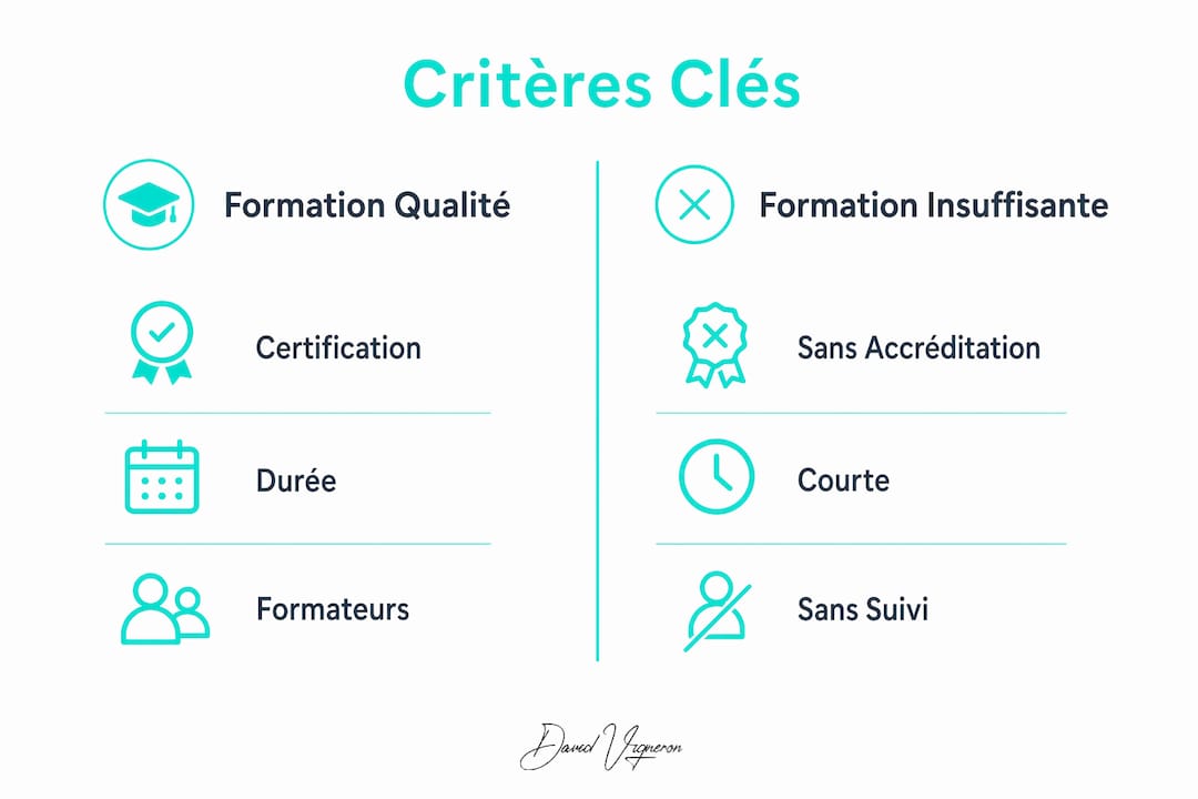 Infographie : quelles différences entre une formation en hypnose sérieuse et une formation de qualité médiocre ?