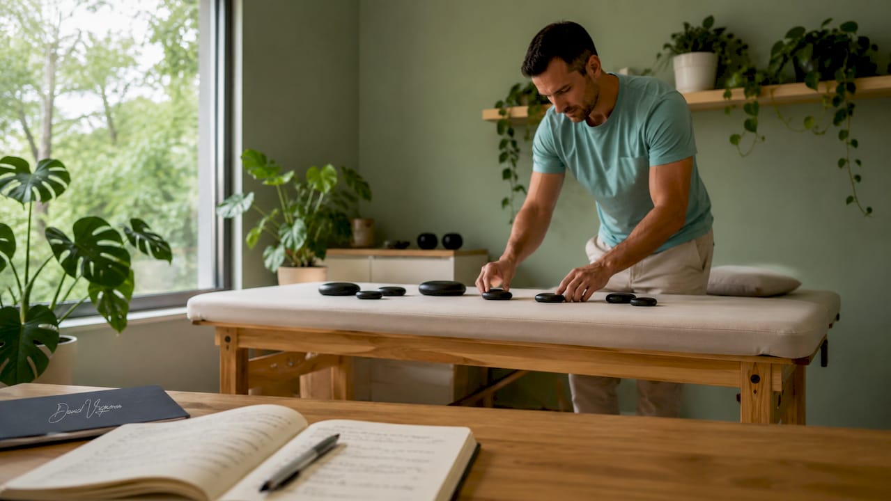 Un professionnel du bien-être qui met en place des techniques de relaxation pour accompagner ses clients.
