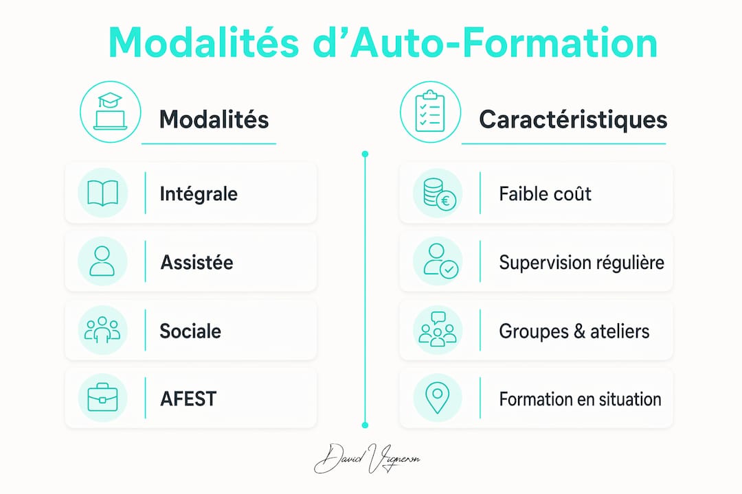 Infographie : panorama des différentes méthodes d'apprentissage autonome