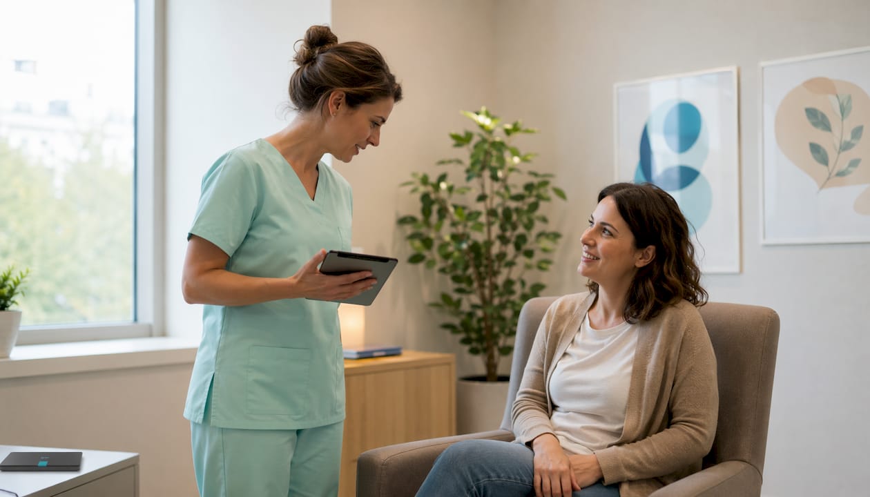 Une infirmière s'occupe de la préparation d'un patient avant une intervention en unité de soins intensifs.