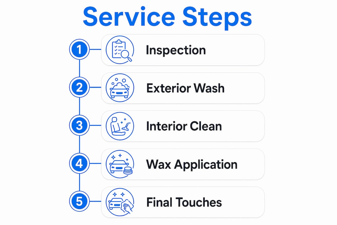 Infographic of mobile detailing service steps