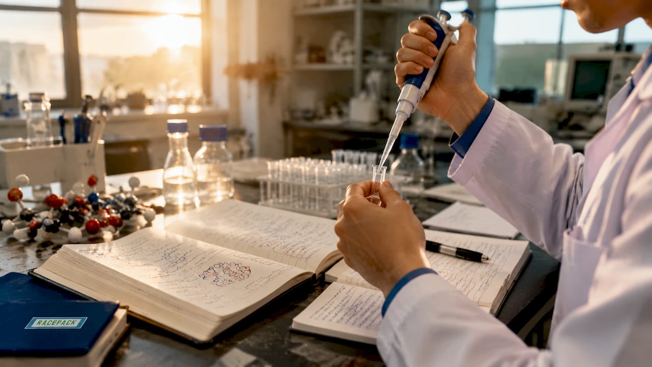 Scientist working on muscle repair cellular process samples