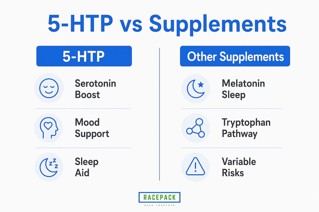 Infographic comparing 5-HTP and other supplements