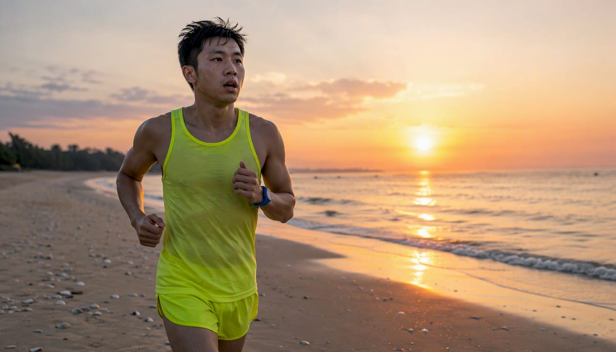 Tired runner preparing to train with injury risk