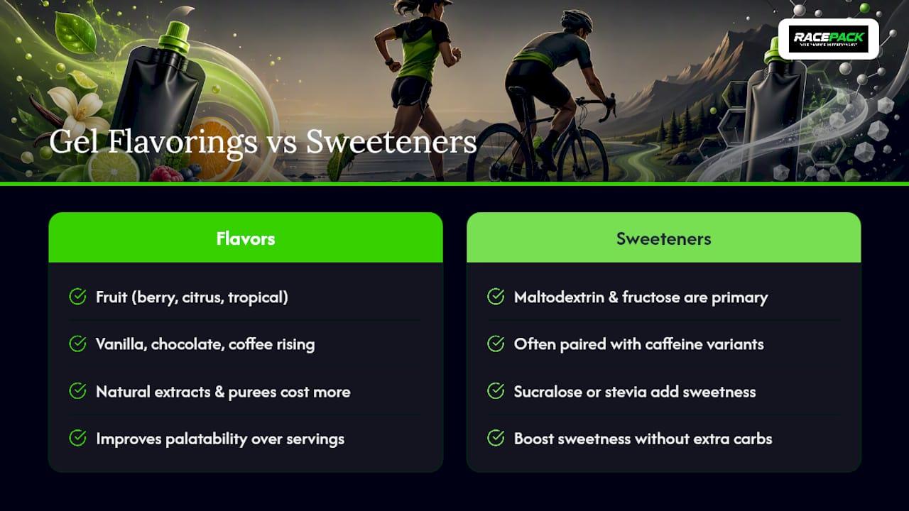 What Flavorings and Sweeteners Are Used in Energy Gels? — overview diagram