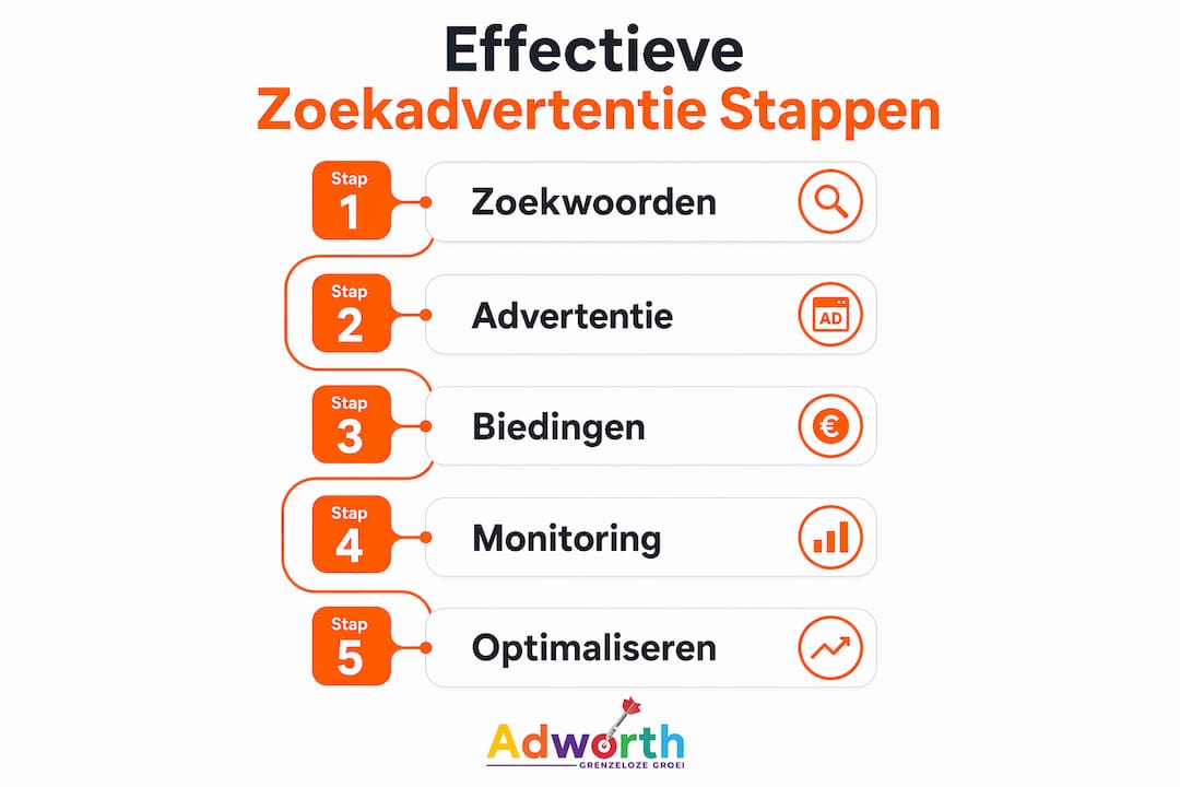 Infographic: zo maak je succesvolle zoekadvertenties stap voor stap
