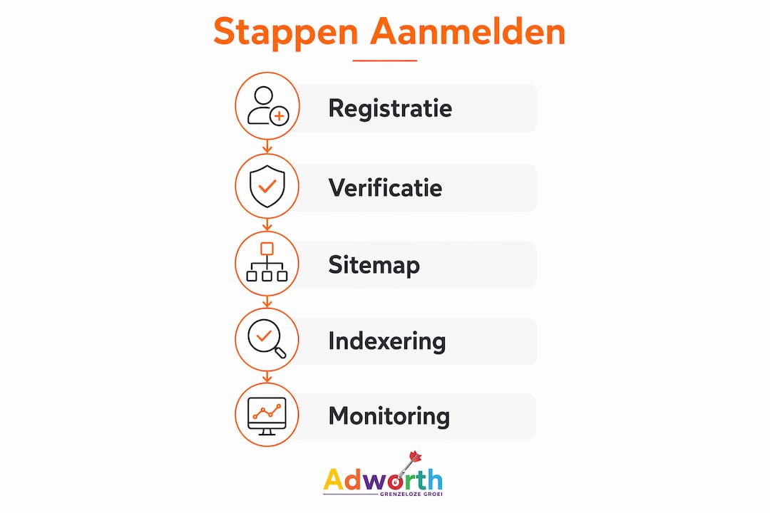 Overzichtelijke infographic: zo meld je jouw website aan bij zoekmachines stap voor stap
