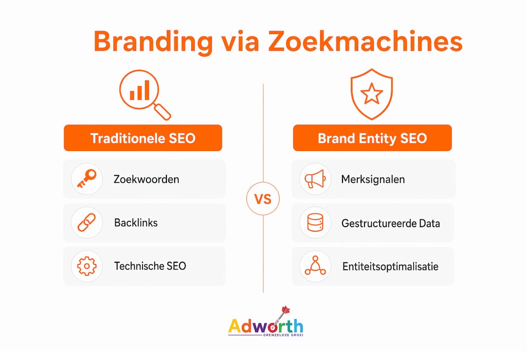 Infographic: het verschil tussen klassieke SEO en merkgerichte SEO