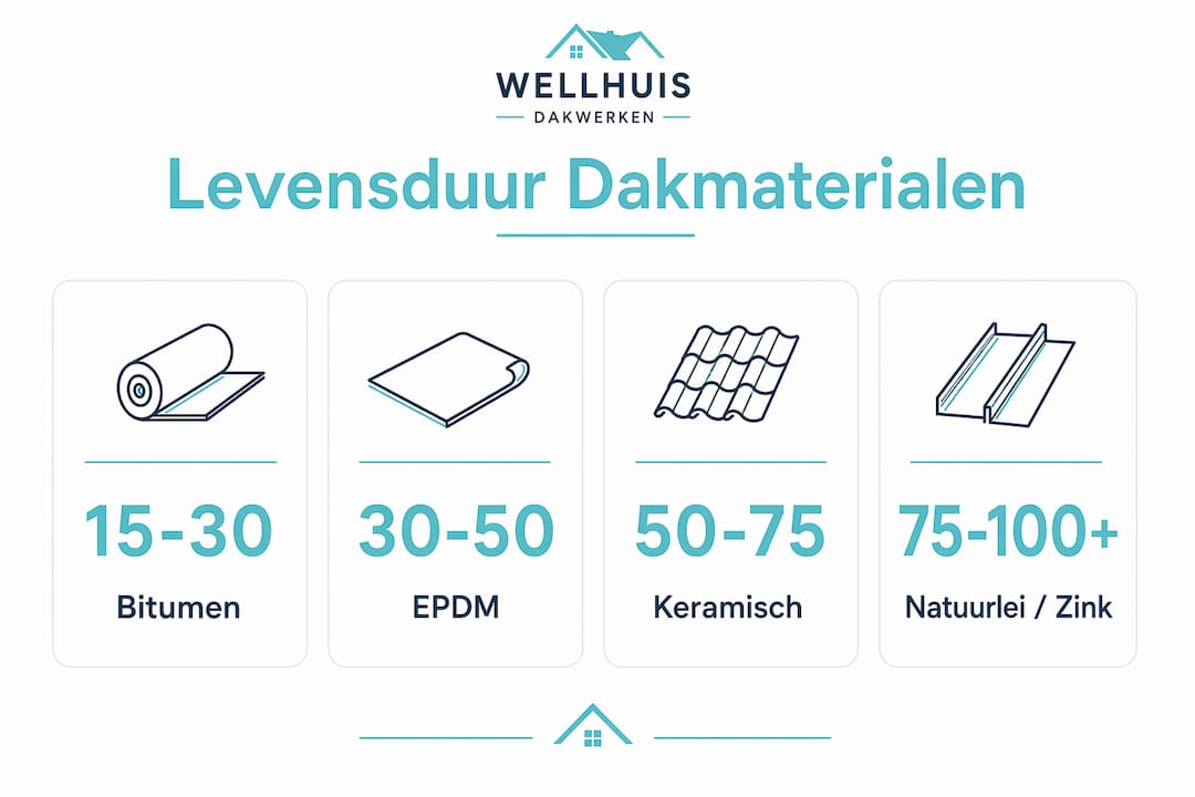 Overzicht: Hoe lang gaat jouw dakbedekking mee?