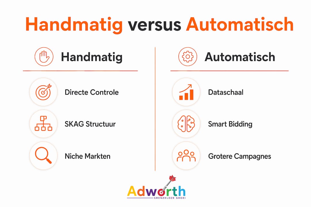 Infographic: handmatig versus automatisch bieden – een overzicht