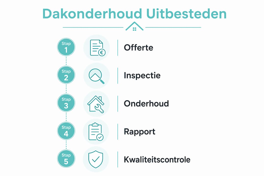 Infographic: zo besteed je het onderhoud van je dak uit in overzichtelijke stappen