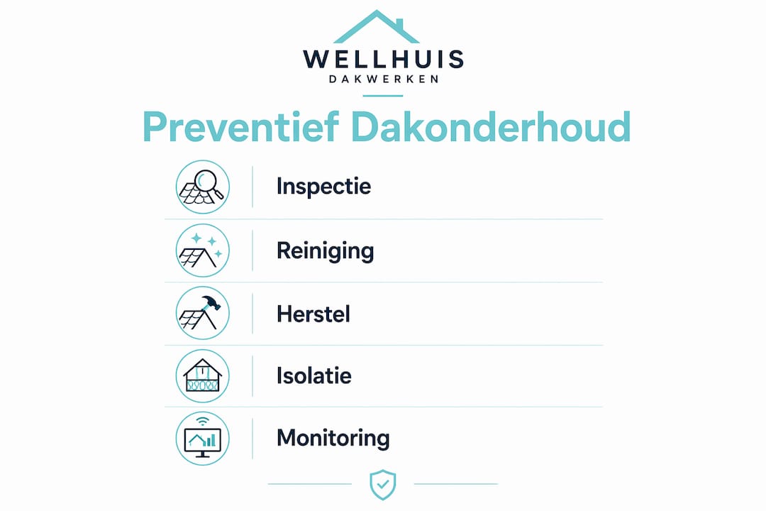 Overzichtelijke infographic met praktische tips voor het onderhouden van je dak