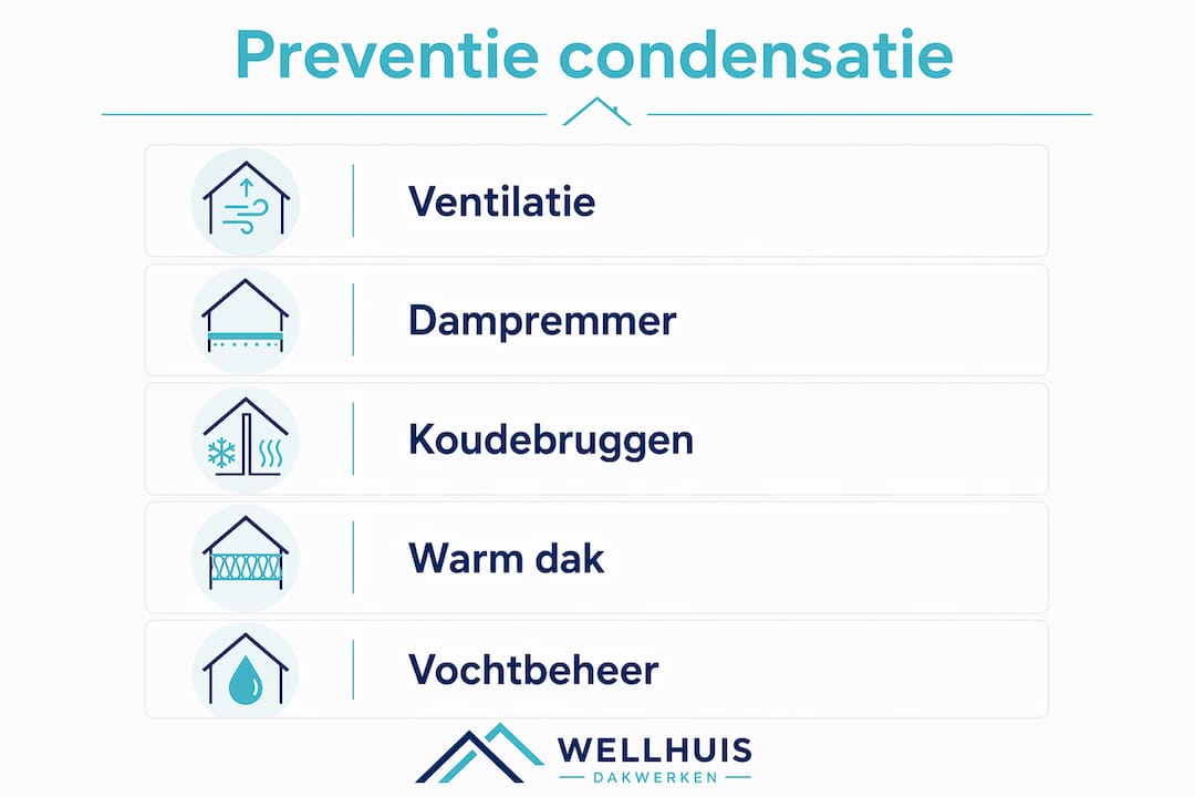 Infographic: praktische tips om condensvorming op het dak te voorkomen