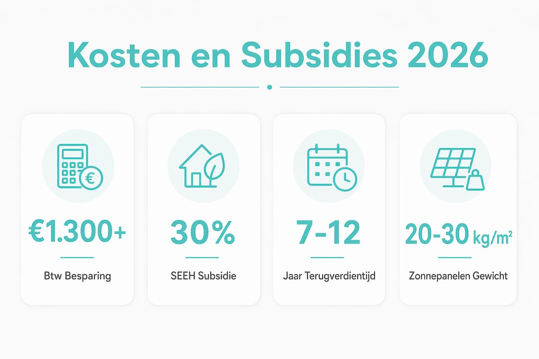 Infographic: wat kosten zonnepanelen op je dak, welke subsidies kun je krijgen en hoe snel verdien je je investering terug?