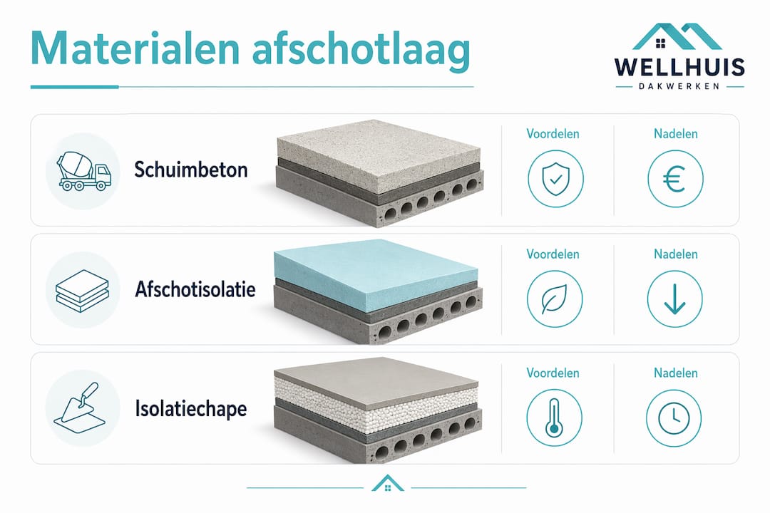 Infographic: een helder overzicht van materialen voor de dakafschotlaag